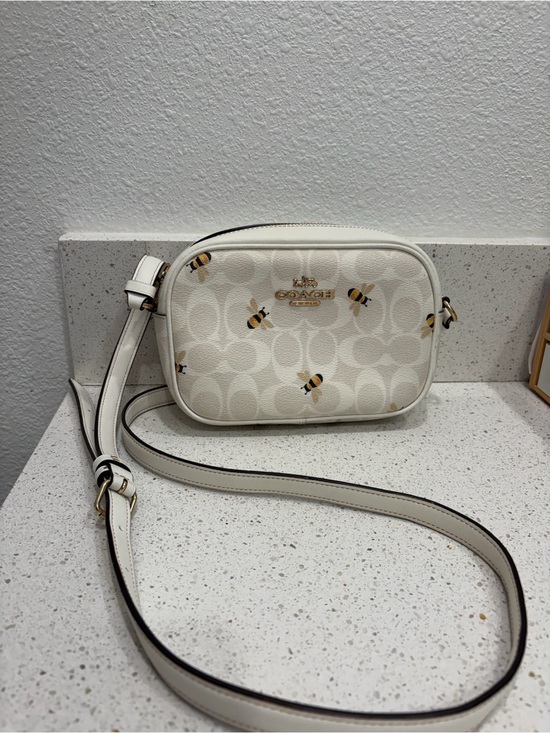 Coach Handbags - Coach Mini Jamie Crossbody Camera Bag Bumblebees Glacier Pattern CH597 White